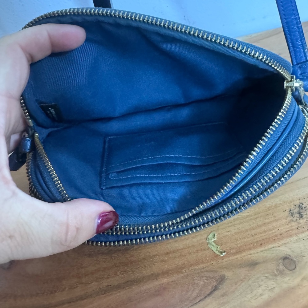 Coach Navy Pebbled Leather Studded Crossbody Bag - Picture 4 of 6